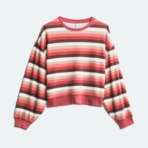 Multicolor Z Supply Balloon Sleeve Knit Top